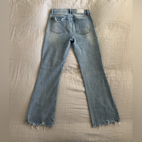 Pistola Light Wash Denim with Raw Hem and Distressed Details Vintage Feel Sz 28 - Picture 2 of 12